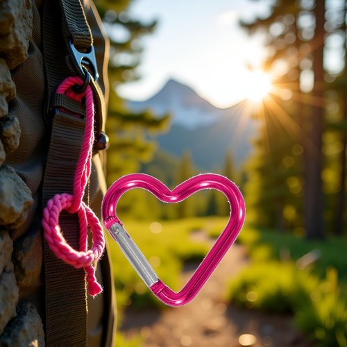 Red Outdoor Carabiner Heart Keychain Clip Aluminum Alloy Rings Climbing Clips Spring Snap Hook Portable Spring Snap Hook Carabiner Accessory and Keychain
