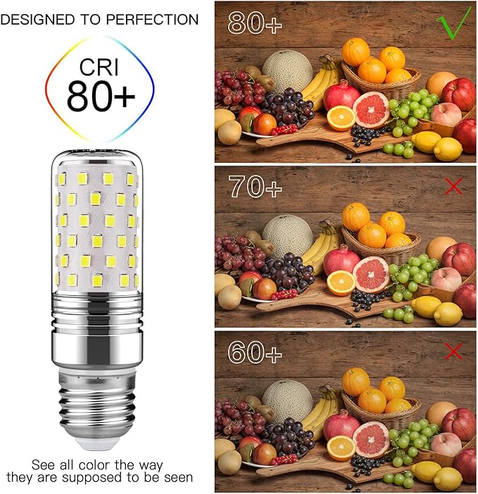 gezee 15W LED Cylindrical Bulb, E26 LED Candelabra Light Bulbs 120 Watt Equivalent,1500lm, 6000K Daylight White LED Chandelier Bulbs,Non-Dimmable LED Lamp (3-Pack)