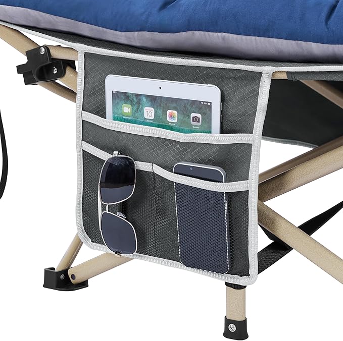 Yaheetech Folding Camping Cot Portable Outdoor Bed for Adults w/Mat & Storage Bag & Carry Bag, Heavy Duty Cots for Outdoor Travel & Office/Home Nap