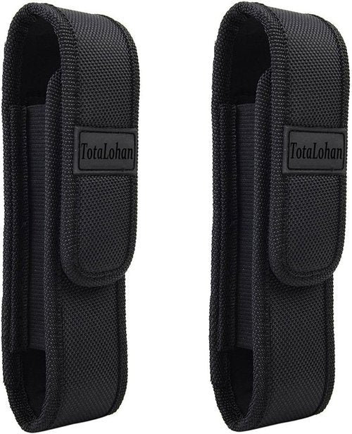 2pcs Tactical Flashlight Pouch Holster Belt Clip for 5"-7" Flash Light