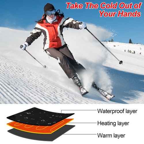 CODSOK Heated Gloves for Men Women,7.4V 2200mAh Rechargeable Battery Electric Heating Thermal Glove,Touchscreen Waterproof Windproof Heated Gloves for Cycling Skiing Fishing Camping Hiking