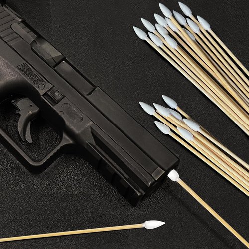 Guyuyii Gun Cleaning Supplies – 2" Lint-Free Cleaning Patches and 6" Pointed Cotton Swabs for Rifles, Pistols, Shotguns | for Gun Owners, Range Cleaning, Hunting Trips | Fits All Calibers