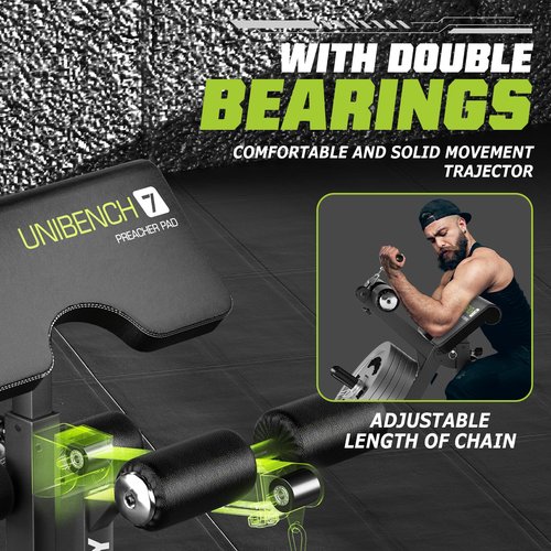 UNIRAY Weight Bench, Workout Bench for Home Gym with 1200 LBS Capacity, Adjustable Weight Bench with Heavy Duty Leg Extension and Preacher Pad, Gym Bench Incline Flat Decline for Bench Press Full Body Strength Training