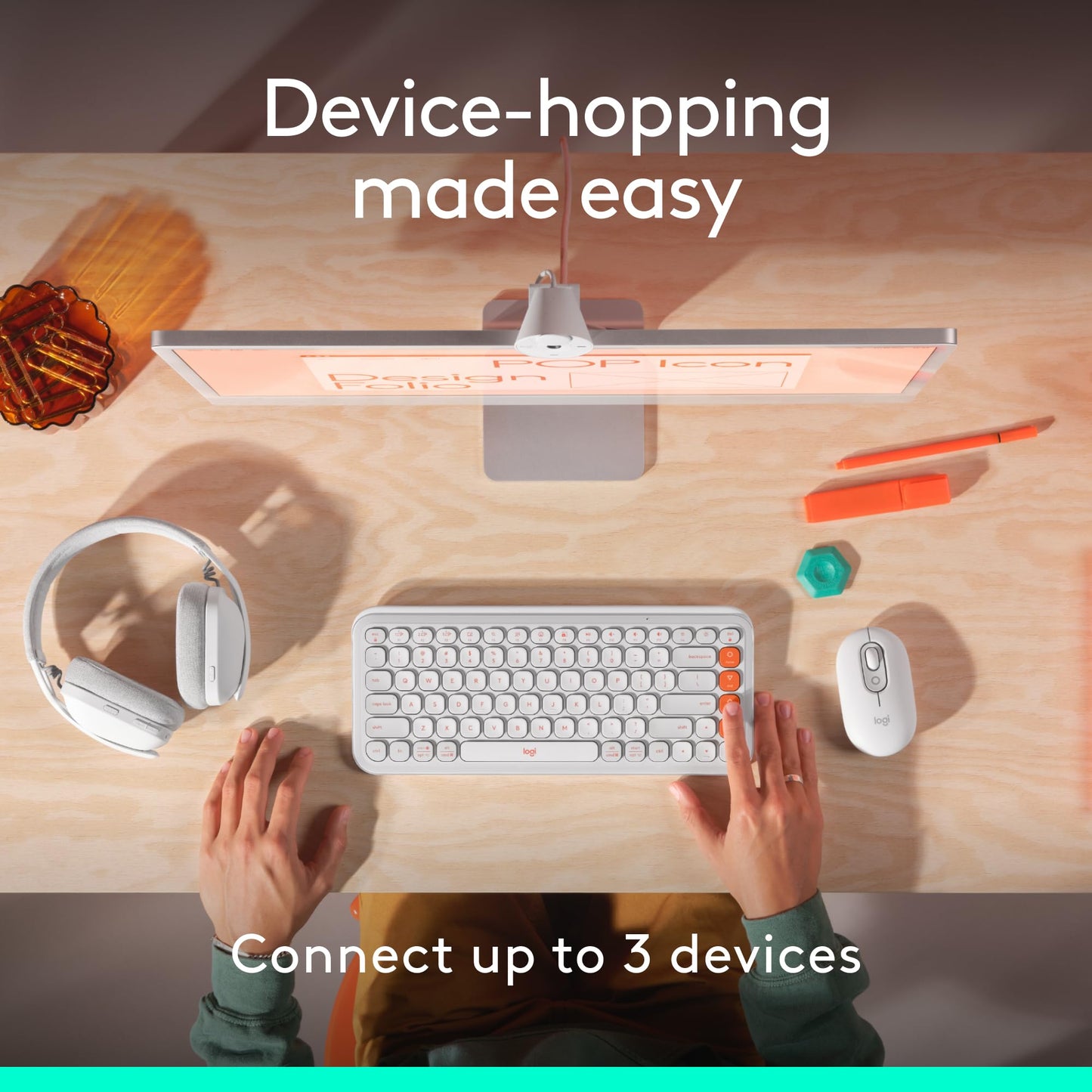 Logitech POP Mouse, Wireless Mouse with Customizable Emojis, SilentTouch Technology, Precision/Speed Scroll, Compact Design, Bluetooth, Multi-Device, OS Compatible - Heartbreaker Rose