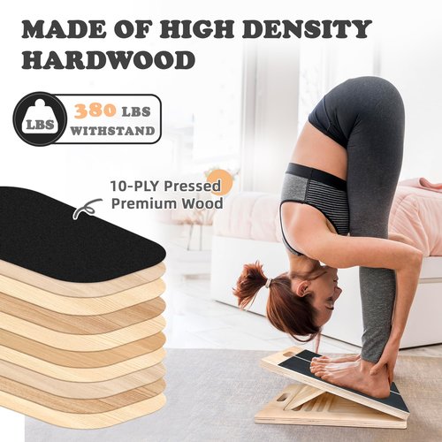 OiZenhio Portable Slant Board for Calf Stretching Squats Calf Stretcher Physical Therapy Equipment Adjustable Incline Board for Knees Ankle Heel Feet Leg