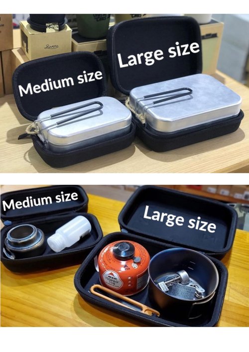 camping moon EVA Case for Regular Medium Mess Tin 7.3 x 4.5 x 3 inches Black Gear S-1609-B