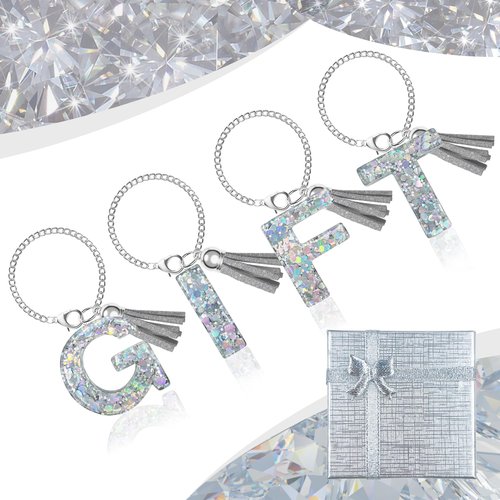 URSUN Silver Letter Charm for Stanley Cup, 1PCS Bling Tumbler Accessories Charm for Handle, Personalized Initial Keychain Charm for Women Girls (Letter-A)
