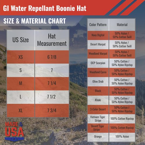 US Military Surplus GI Water Repellant Boonie Hat, Made in USA (OCP Scorpion, 7 1/2)