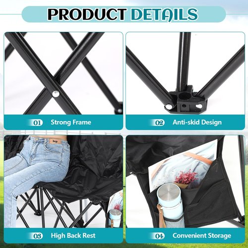 Cinnvoice Folding Soccer Bench Chair Portable Team Sports Sideline Team Bench Seat with Umbrella for Football Camp Travel Events Outdoor Seating with Storage Bag(6 Seat)