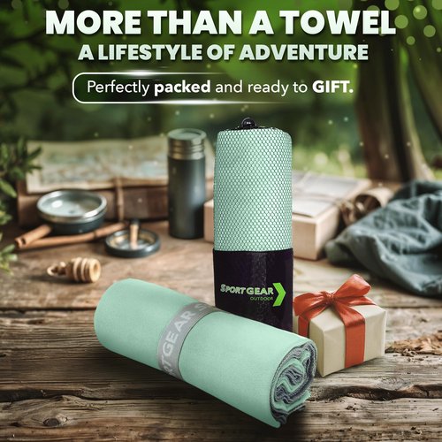 SPORT GEAR Quick Dry Camping & Travel Towel – Microfiber Travel Sports Towel, Beach & Gym Sweat Towels for Men & Women, Fast Drying Lightweight Quick Dry Towels for Body