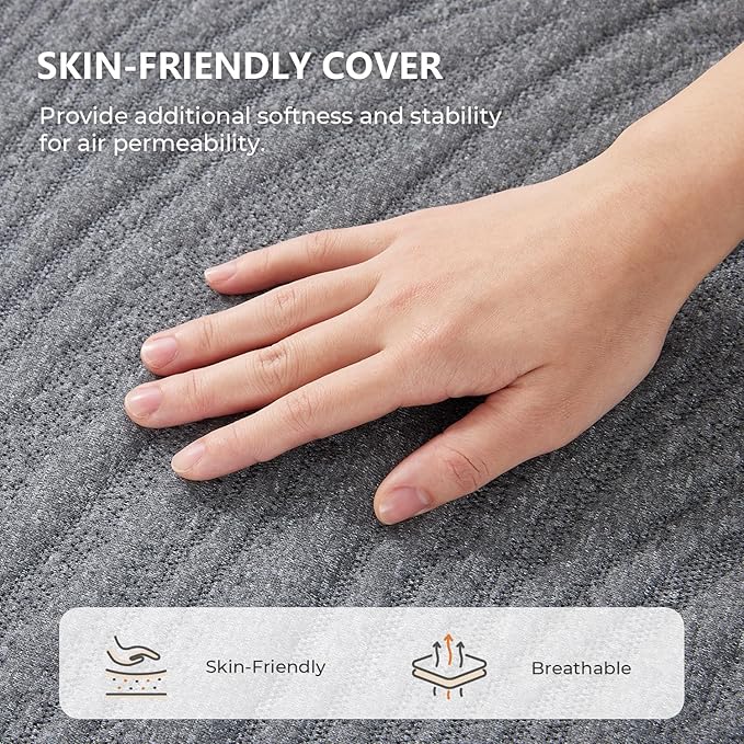 Sweetnight 4 Inch Folding Mattress - Single Size Trifold Mattress Grey with Breathable Cover & Non-Slip Bottom| Portable Floor Mattress for Camping,Travel,RV,Guest Room