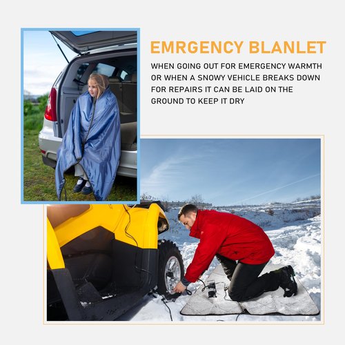 Solaris Waterproof Sherpa Outdoor Blanket, 60” x 80” Insulated Oxford, Packable for Stadium Camping & Cold Weather, Ideal for Soccer Moms, Pets, Picnics, Concerts, Navy Gray