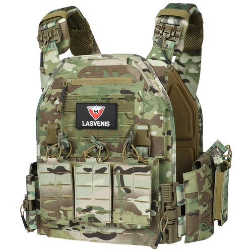 LASVENIS Tactical Vest for Men Weighted Vest Fully Adjustable Outdoor Training Gaming Vests