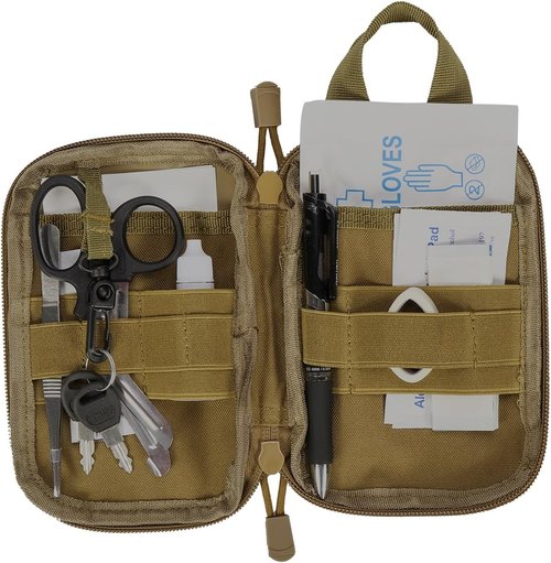 IronSeals Tactical Molle EDC Pouch Utility Tool Pouch Compact Pocket Organizer Pouch with US Flag Patch