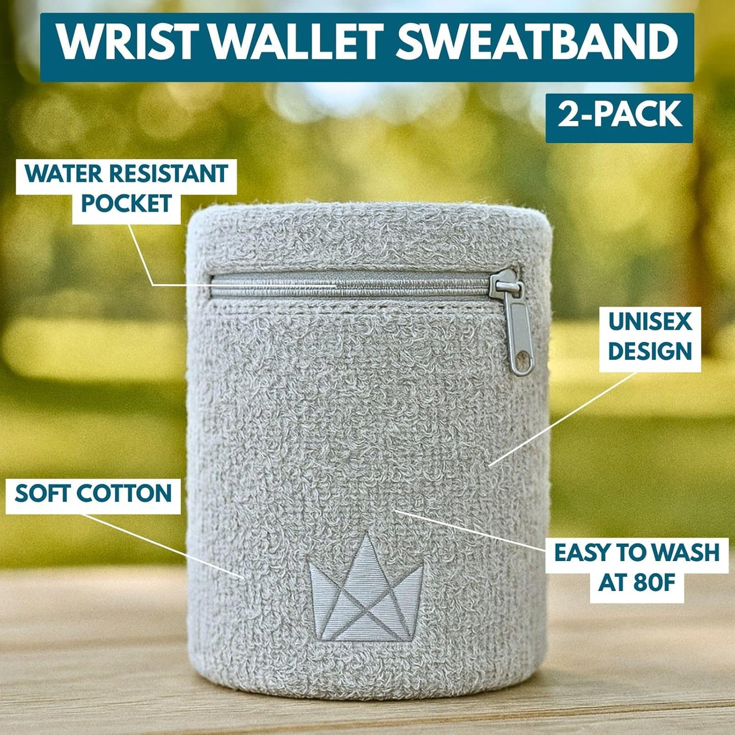 The Friendly Swede Wrist Wallets for Men & Women — Wristband Pocket with Zipper for Jogging, Cycling & Walking; Wrist Pouch for Men for Storing Cash, Keys & Credit Cards; Ankle Wallet - 2 Pack