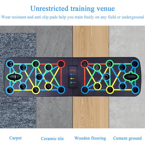 Captain Joseph Push Up Board - For Men and Women - 4 in 1 - Premium At Home Workout Equipment, Portable Gym, Calisthenics Equipment for Home - Includes Free Resistance Bands for Enhanced Workouts
