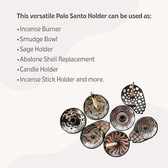 Luna Sundara Authentic Peru Pottery Palo Santo Stick Holder and Incense Holder Includes 5 Palo Santo Sticks Handmade Ceramic Smudge Bowl Sage Holder Palo Santo Holder (Blue)