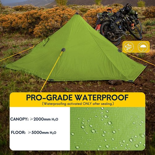 LANSHAN Ultralight Tent 3-Season Backpacking Tent for 1-Person or 2-Person Camping, Trekking, Kayaking, Climbing, Hiking