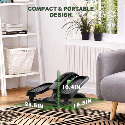 UPREIGN Under Desk Elliptical, Portable Seated Elliptical Exercise Machine, with Touch Screen Control Panel and Remote Control for Home or Office Use. Bluetooth Connectivity Enabled.