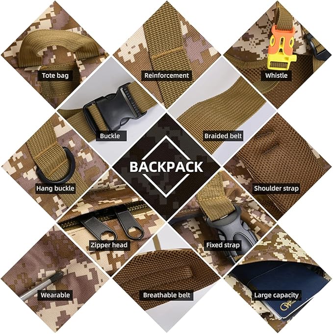 100L Camping Hiking Backpack,Molle military Tactical rucksack backpack,Waterproof Lightweight Hiking Backpack (CityCamo-C)