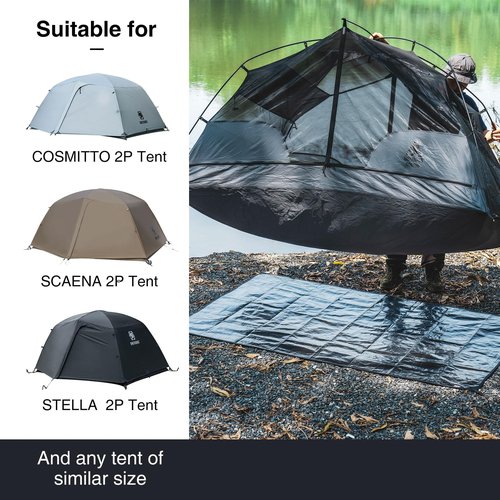 ONETIGRIS Waterproof Heavy Duty Mat, Moisture-Proof Tent Footprint Durable Multifuntional for Camping Backpacking, Black 80" x49“