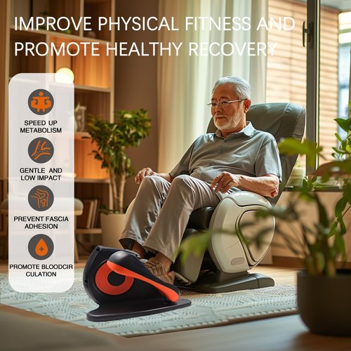 Under Desk Elliptical, 10 Adjustable Speeds Ellipse Leg Exerciser While Sitting for Seniors & Adults, Fully Assembled Leg Exercise Pro Compact Pedal Ellipse with Remote Control