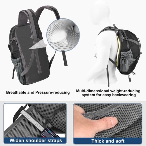 Sukeen Hiking Backpack Packable Lightweight 30L Backpack Wear Resistant Daypack for Outdoor Travel Camping Cycling