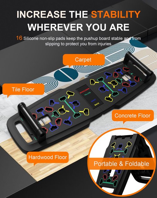 Hinsarcd 36IN1 Portable Exercise Equipment, Push Up Board, Pilates Bar Resistance Bands Ab Roller, Pushup Board Home Gym Strength Training Full Body Workout for Men and Women
