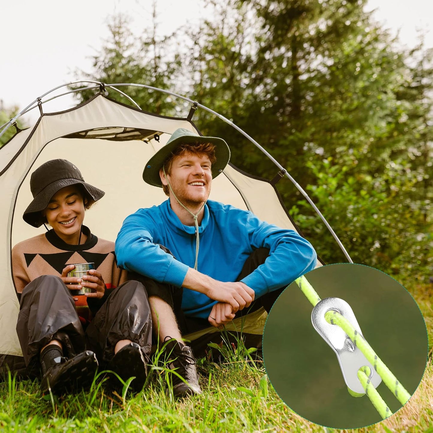 uxcell 12PCS Aluminum Alloy Guyline Rope Tensioner, Adjustable Cord Adjuster Tent Tensioners for Camping Accessories, Guy Line Adjusters Wind Rope Buckle for Outdoor Hiking Silver Tone