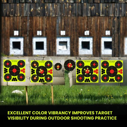Splatter Targets Stickers - Self Adhesive Shooting Targets Bullseye Shot with Bright Yellow Effect for Outdoor Indoor Shooting Practice - 8x8 Inch(20Pack)