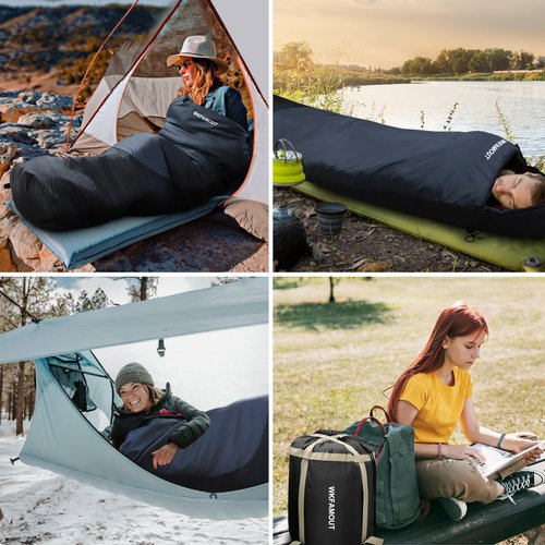 WKFAMOUT Cold Weather Mummy Sleeping Bag Flannel 0 Degree Winter Sleeping Bag Machine Washable Heavy Duty for Adults,Teenager with Compression Sack 4 Seasons for Camping Hiking Traveling