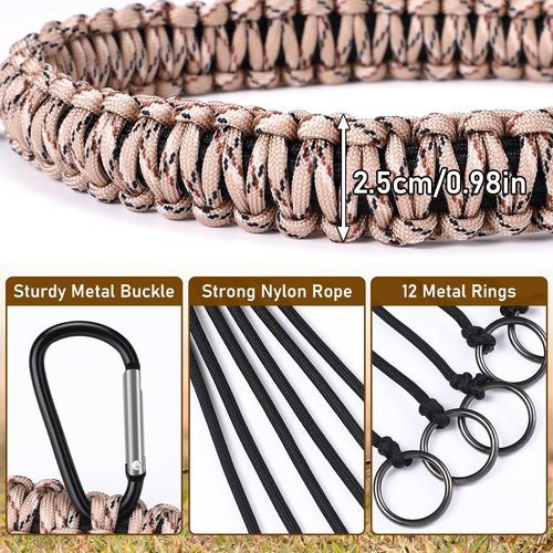 TOBWOLF Duck & Bird Tote with 12 Drops Slip Ring, Metal Loop Goose & Duck Hanger, Waterfowl Tote, Dove Bird Carrier, Paracord