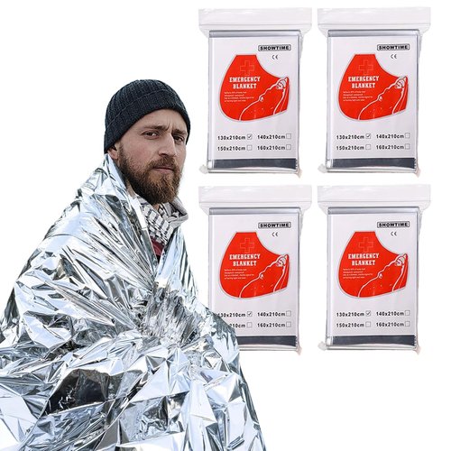 TLITLIING 4 Pack Emergency Mylar Blanket, Space Survival Kit - Perfect for Outdoors, Hiking, Camping - 82" x 51"