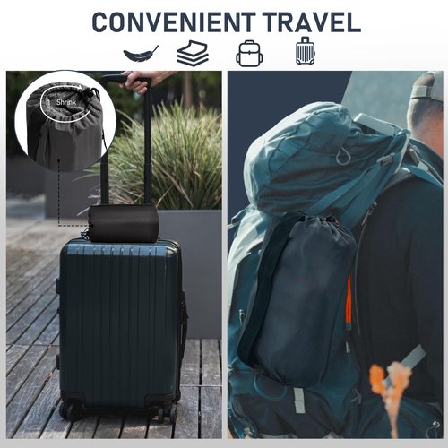 MUEUSS Travel Blankets for Airplane,Train,Car,Soft Compact,Adult Wearable Hoodie Blanket for Office Women,Desk Blanket, Office Chair Blanket Wrap for All Season Use,Camping Blankets 65" x 40",Gray