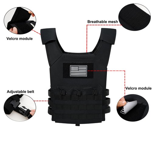 KUIEDIS Kids Tactical Vest,Adjustable Training Protective Outdoor Vest,Suitable for Airsoft Paintball Game Equipment