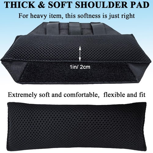 SOGOYFLA Ultra Thick Shoulder Strap Pad 2 Pack, Heavy Load Backpack Strap Pads, High Elasticity Tactical Bag Shoulder Pads (Black)