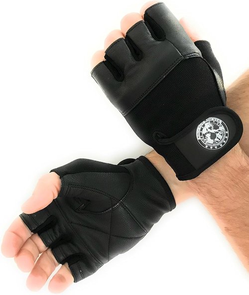 Gym Gloves Black with Wrist Closure for Man & Women, Padded Workout Crossfit, Weightlifting,Biking.