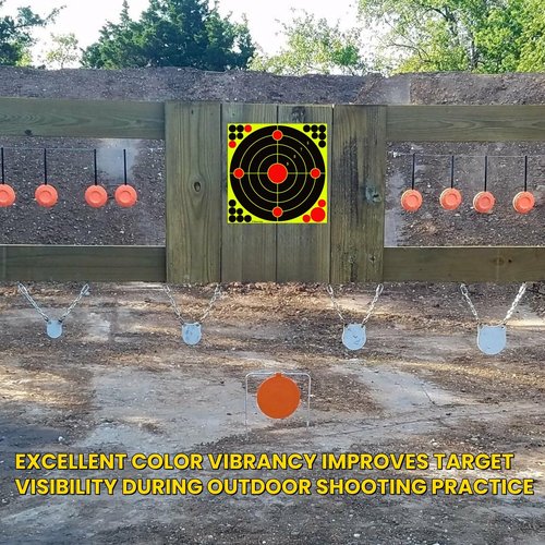 Lipulacer 12x12 inch Splatter Targets, Adhesive Shooting Targets Stickers Bullseye Bright Yellow Splash Effect for Rifles, Airsoft, Pistols, Pellet Guns, BB Guns(20PACK)