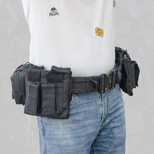 ZGJINLONG Tactical Battle Police Duty belt - 7 in 1 Combat Law Enforcement System Utility Military Belt Molle Accessories Pouches Set