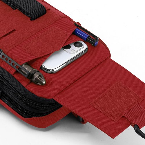 IronSeals Tactical Molle Utility EDC Pouch Nylon Waist Belt Bag Camping Hiking Organizer Pouch Phone Holster for iPhone 16 Pro Max/16 Pro/15 Pro Max/14 Pro Max/13 Pro Max/12 Pro Max/11 Pro Max, Large