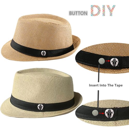 2 Pack Straw Fedora Hats for Men and Women, Short Brim Summer Beach hat, Trilby Panama Sun Hats. (US, Alpha, Medium, Large, Beige/Khaki (Size :M- L))