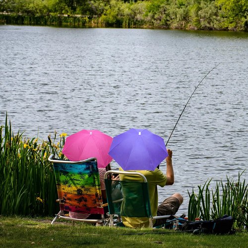 MUFEKUM 4 Pack Folding Waterproof Umbrella Hats for Adults - Hands-Free Head Umbrella Caps with Head Strap for Outdoor Parties, Fishing, Sun, Rain, Beach, Golf, Hiking