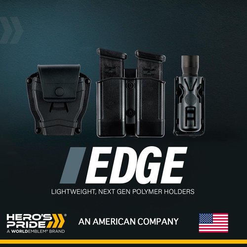 Hero's Pride Edge Radio Holder - Chicago PD Two Way Radio Holster for Duty Belt Up to 2.5" Wide - Police Radio Case Mounts on Duty Belt - Injection Molded Polymer Construction