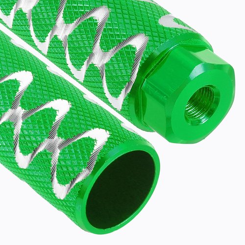 PATIKIL Aluminum Alloy O-Shape Bike Pegs Fit 3/8 inch Axles, 2 Pack Anti-Skid Lead Foot Bicycle Pegs Back Seat Stands for BMX Mountain Bike Cycling Rear Stunt Pegs, Green