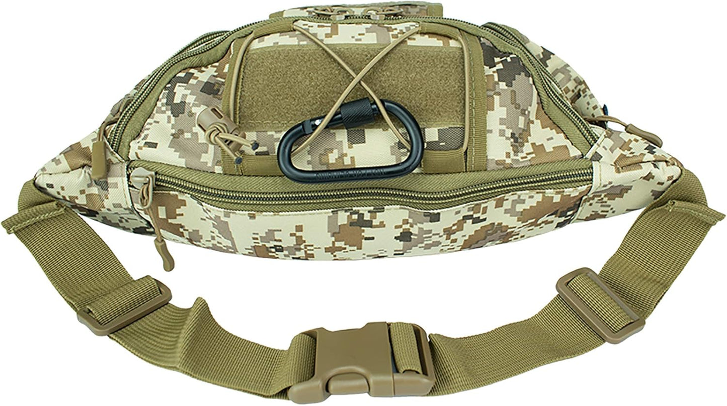 OSAGE RIVER Tactical Fanny Pack with 5 Compartments, 900D Waist Pack for Hiking, Fishing, Hunting, or Gym, Everyday Crossbody Belt Bag