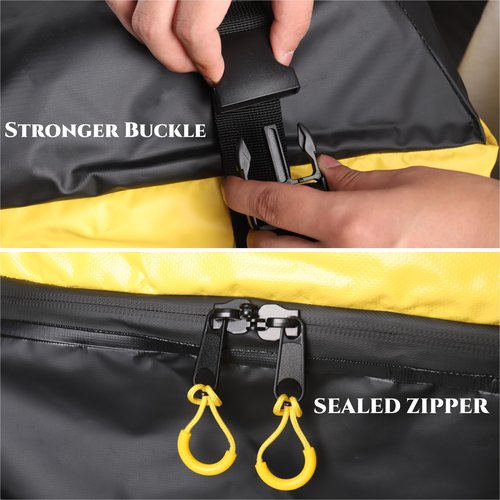 Rooftop Cargo Carrier Vehicle Soft-Shell Carriers, Heavy Duty Car Roof Bag Waterproof Without Rack, Car Topper Luggage Carrier-with 6 Hooks&Mat(19.4 Cuft)