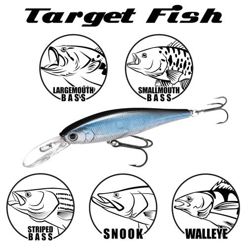 Lucky Craft Pointer 78DD Fishing Lures for Freshwater, 3" Suspending Jerkbait, Trout, Bass Lures, Tournament Winning, Premium Lake Fishing Gear, 545 NC French Pearl Sakura