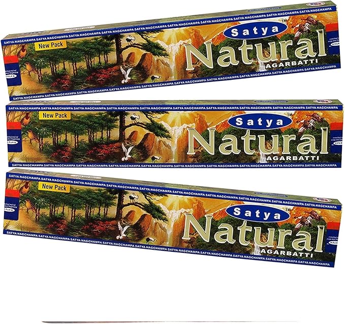 Satya Natural Incense Sticks for Outdoor Indoor Bedroom Worship Fragrance Stick for Positivity, Meditation, Relaxation, Yoga, Healing (15grams x 3 Packs)