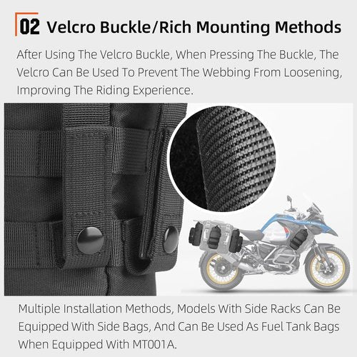 Rhinowalk Motorcycle Water Bottle Holder Bag Tactical Pouch with Drawstring Molle Insulated Bottle Bag to Keep Warm Cool