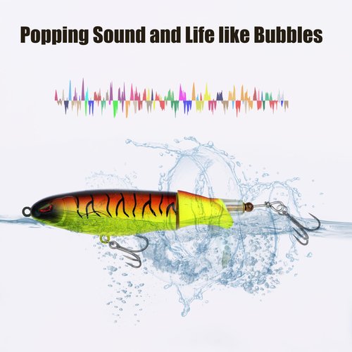 𝗘𝗫𝗔𝗨𝗥𝗔𝗙𝗘𝗟𝗜𝗦 5PCS Fishing Lures Whopper Plopper Lure WhopperLures Kit Plopping Bass Lure Floating Pencil BassBait Topwater Fishing Lures withTackle Box